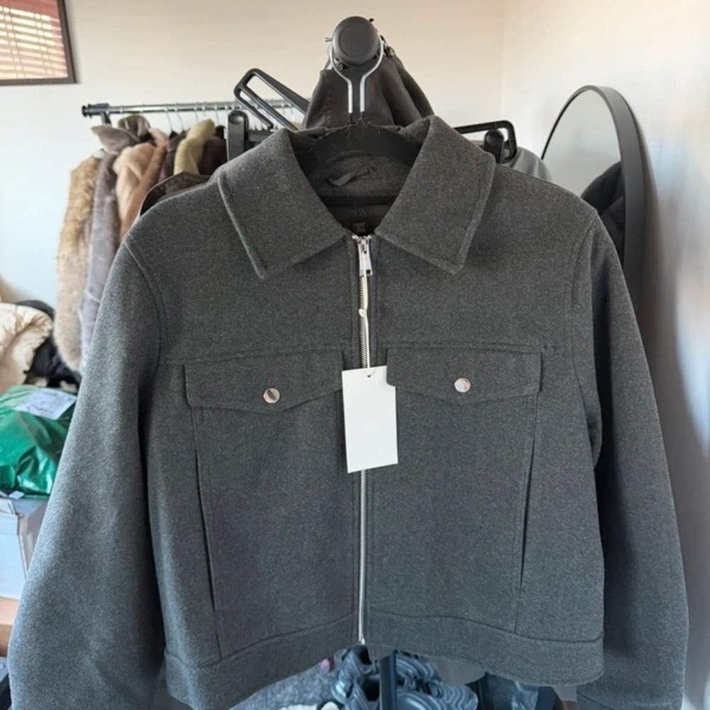 Zara Charcoal Bomber Jacket